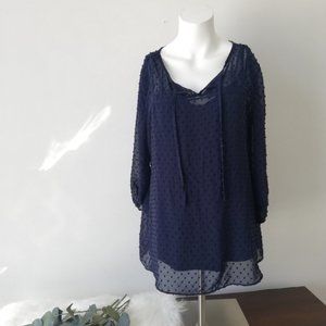 Motherhood Sz L Nazy 3/4 Sleeve Textured Blouse